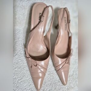 Karen Scott Women's Soft Pink Pointed Slingback Heels. Size 8M